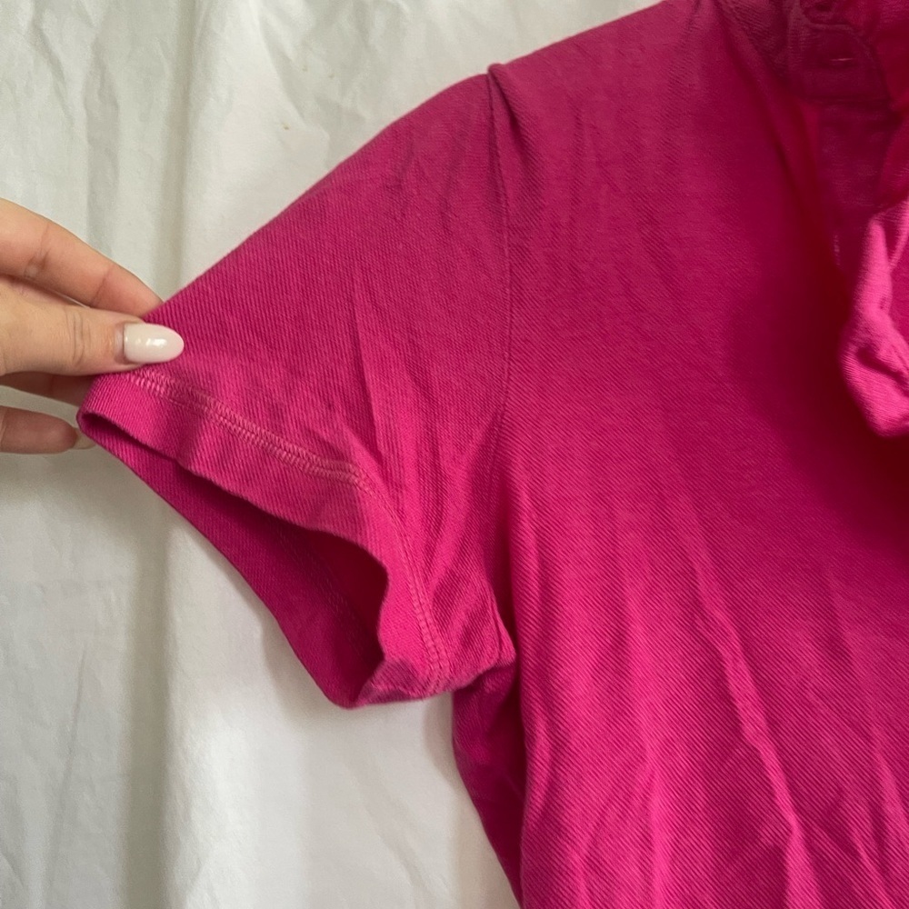 Tory Burch Fuchsia Ruffled Button-Down Shirt Size Small - Picture 10 of 14